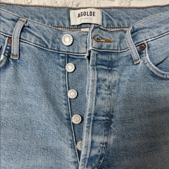Agolde Light Blue Denim Jeans - Picture 2 of 8